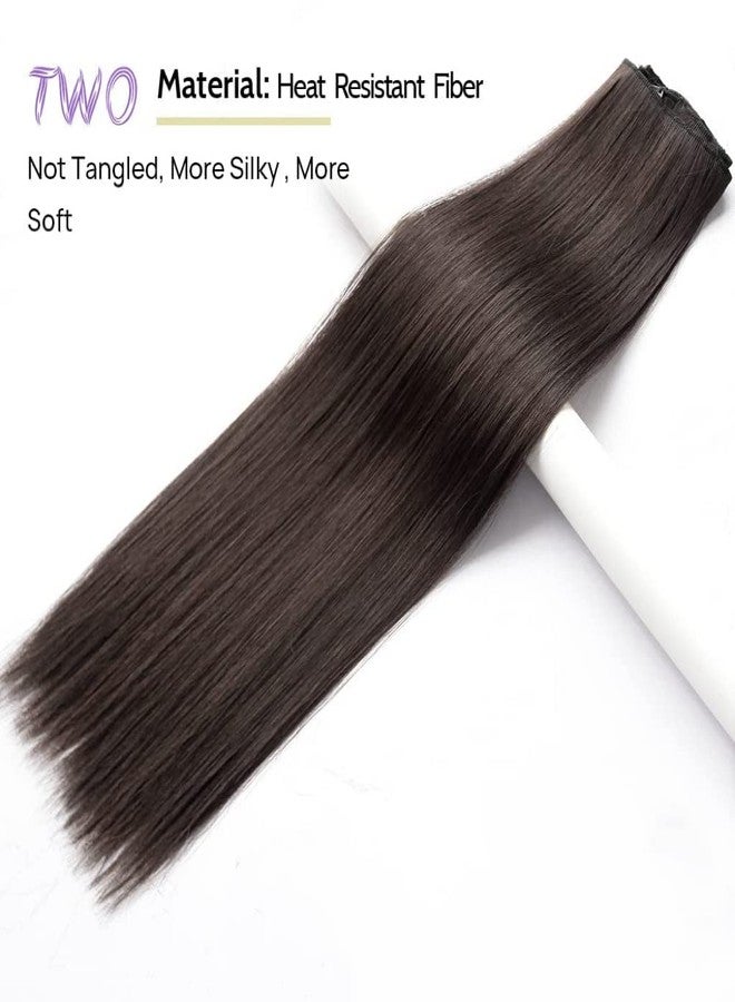 سترايد وصلات شعر بنية داكنة، وصلات شعر مستقيمة من StrRid، طول 22 بوصة، مشابك سوداء سميكة صناعية، قطع شعر للنساء، 5 قطع، وصلات شعر شقراء مجعدة مموجة، طول 18 بوصة، سهلة التركيب، رخيصة، شعر أبيض طبيعي، رأس كامل، 5 أونصة - Image 4